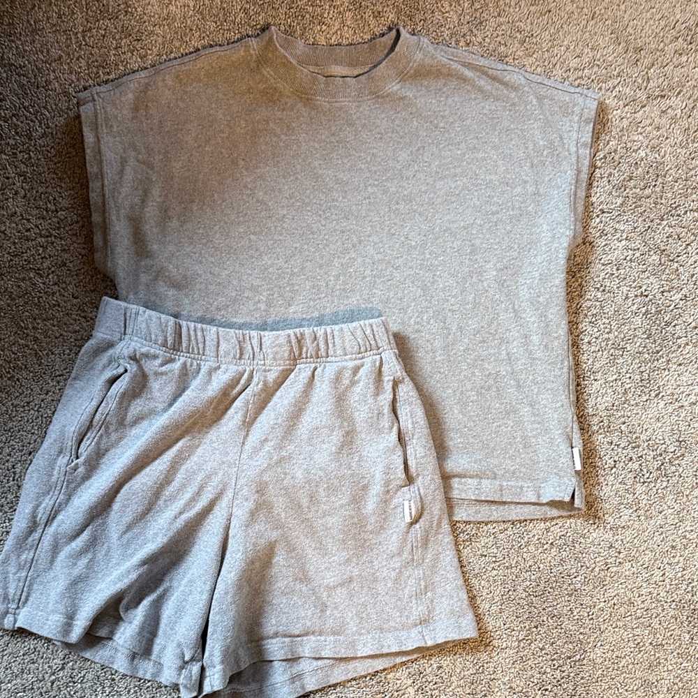 le bon shoppe shorts/short sleeve sweat SET
